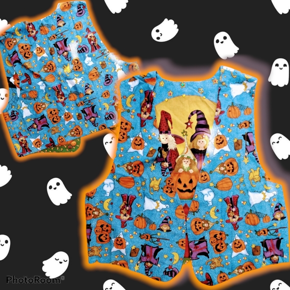 Vtg 90s Halloween vest reversible - Picture 2 of 16